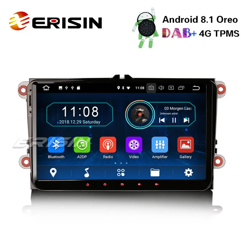 Erisin ES3991V 9 &quotAndroid 8 1 автомобильный gps навигатор 4G DAB + TPMS DVR для VW Golf MK5 Tiguan T5 Seat