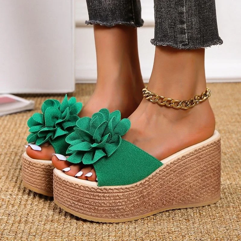 

Hemp Rope Super High Platform Wedges Sandals New Style Beach Fashion Increased Platform Leisure and Comfortable Wedges Sandals