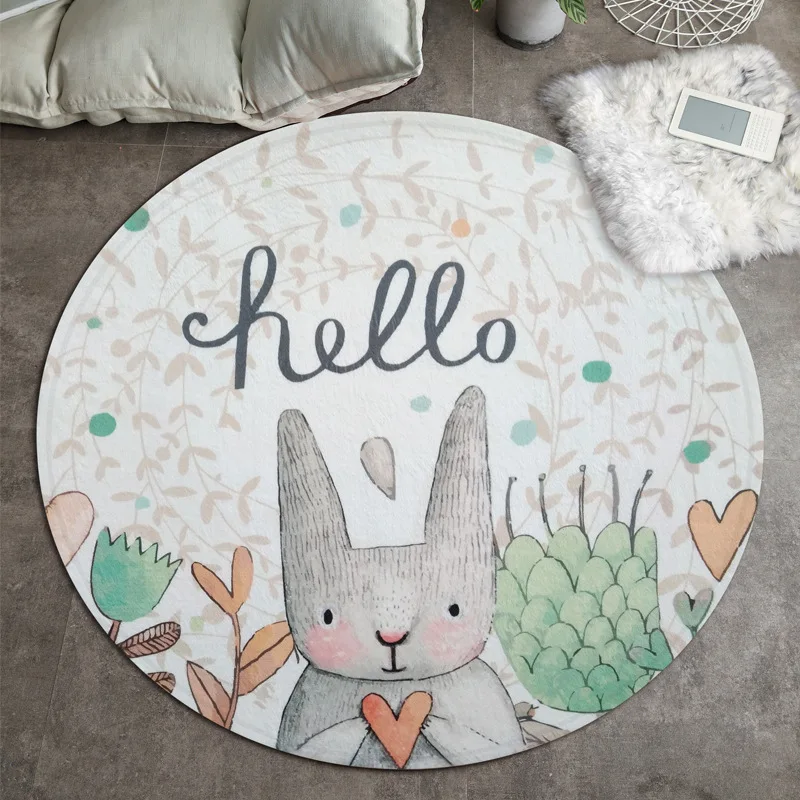 

Hand-Painted Rabbit Doormat Porch Bedroom Bedside Blanket Living Room Coffee Table Mat Children's Room Carpet Bath Rug Rugs