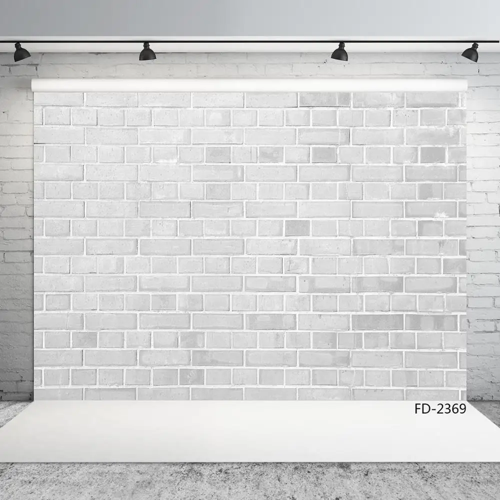 

Brick Wall Backdrop White Gray Wall Scenery Photocall Newborn Baby Young Portrait Photography Background Custom For Photo Studio