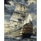 Алмазная 5D картина сделай сам, полное круглое украшение для корабля, парусного судна, вышивка крестиком мозаичные картинки-вышивки, домашний декор