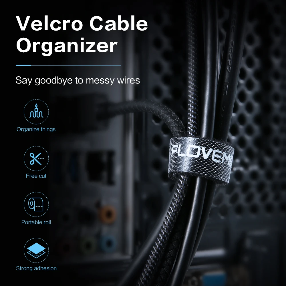 FLOVEME Cable Organizer Wire Winder Clip Earphone Holder Mouse Cord Protector HDMI Management For iPhone Samsung USB | Электроника