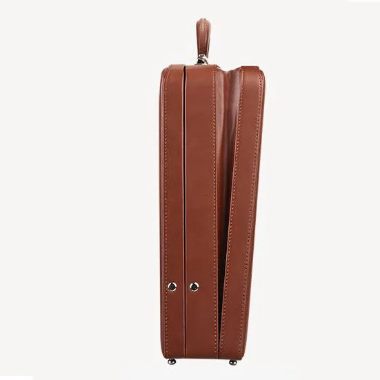 

Mens Laptop Briefcase Business Notebook Brief Case Genuine Leather Cowhide Password Case Brown/Black