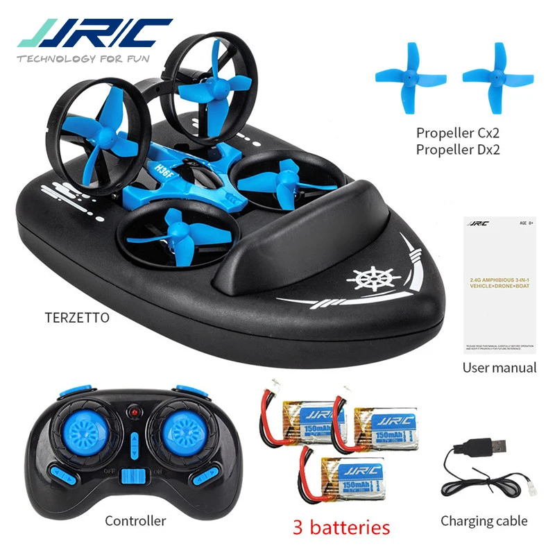 JJRC H36F 2 4G мини Радиоуправляемый Дрон Квадрокоптер/автомобиль/лодка на воздушной