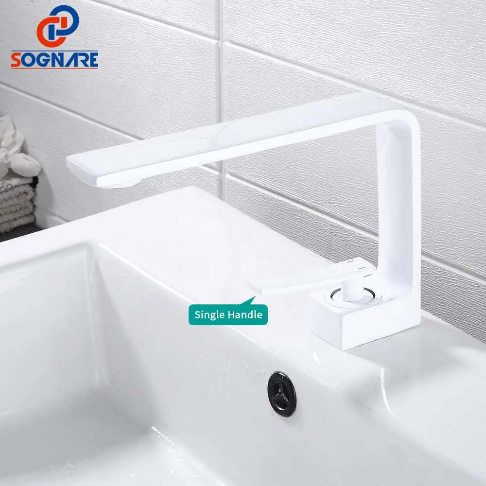Смеситель для раковины SOGANRE латунный однорычажный кран ванной комнаты крепление