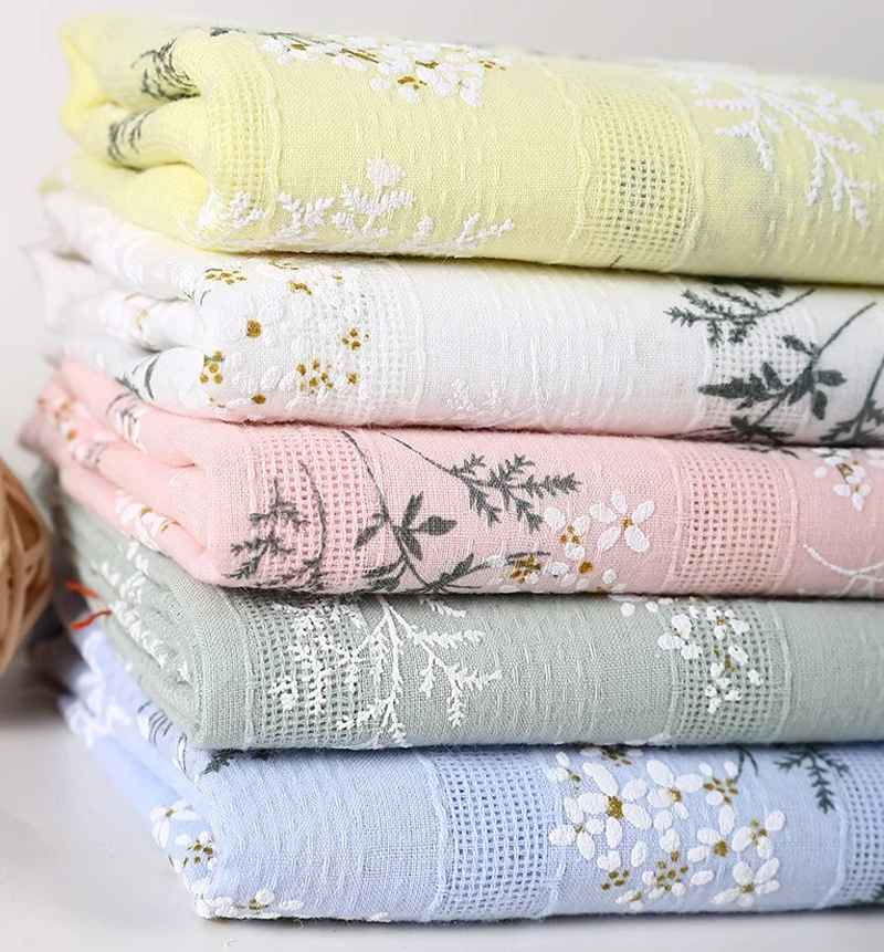 

100cm*140cm Elegant Floral Lace Jacquard Print Cotton Fabric Material For Shirt Dress