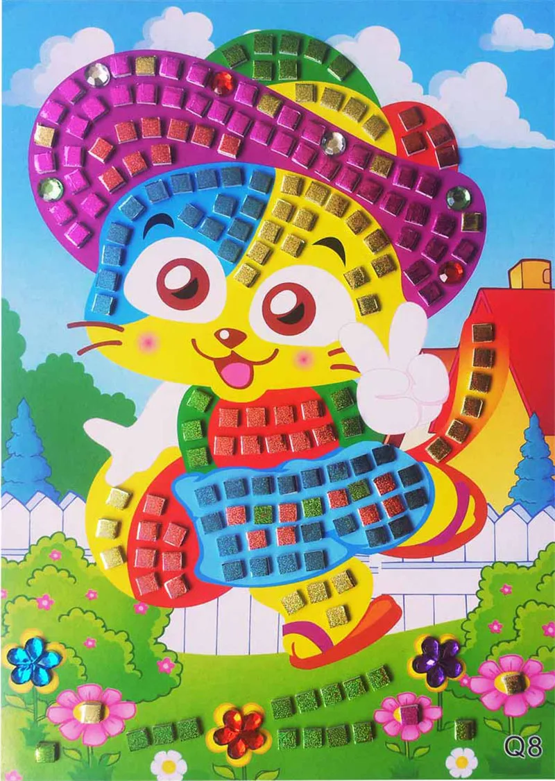 3D Мозаика из пены липкие кристаллы искусство принцесса и бабочки наклейка игра