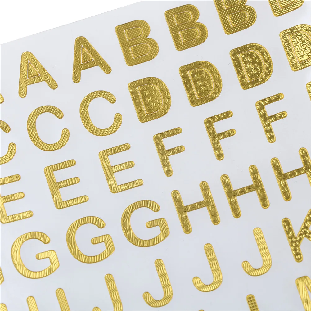 

DIY Photo Gold Letters Decoration 1 sheet Creative Self-adhesive Stickers for Scrapbooking/Card Making/Journaling Project