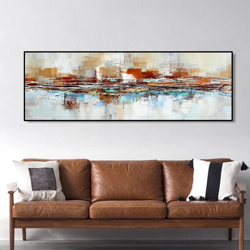 

Abstract Oil Painting on Canvas Poster Print Wall Art Black and Golden Abstract Pictures on the Wall Living Room Cuadros Decor