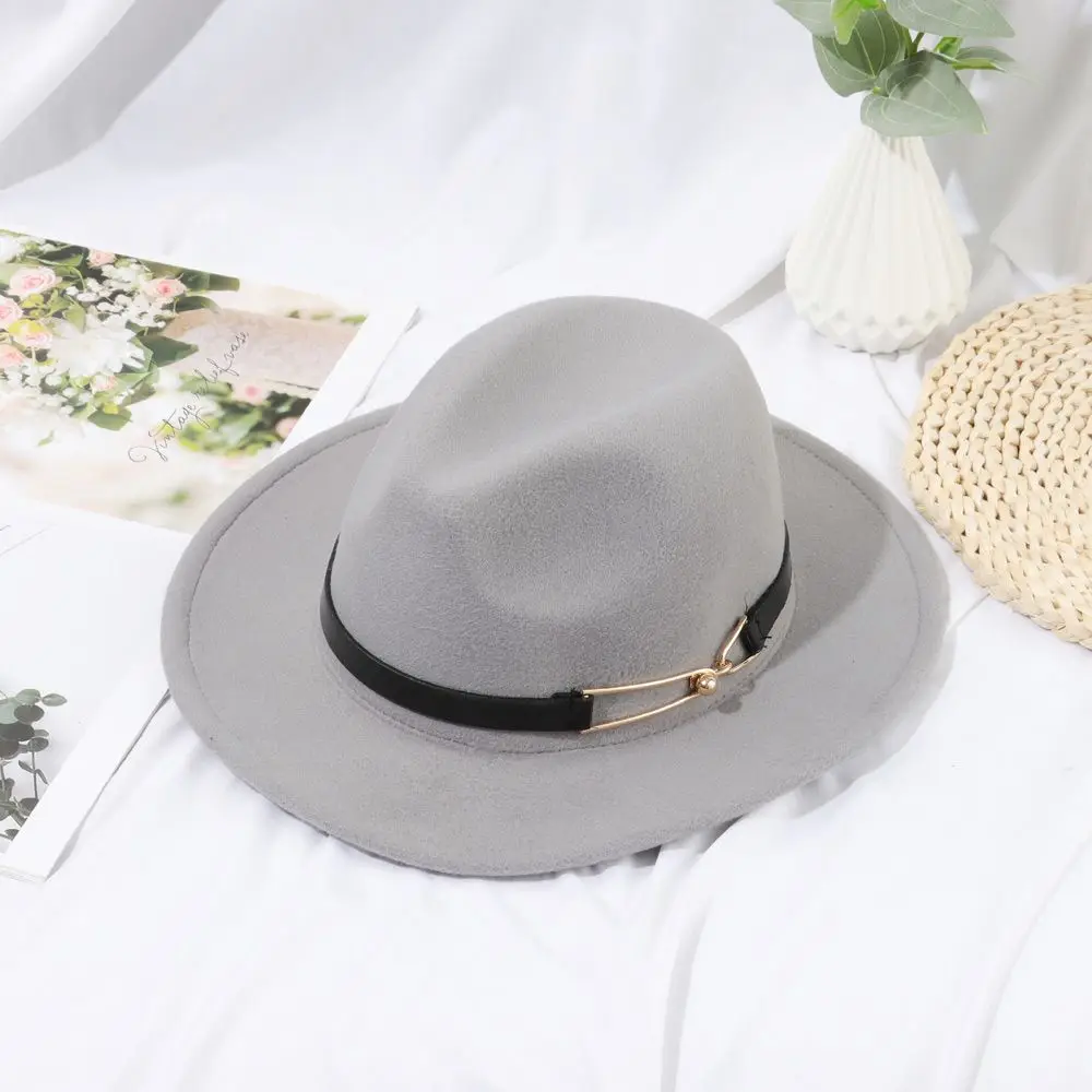 Фетровая шляпа для мужчин и женщин фетровая с широкими полями имитация шерсти