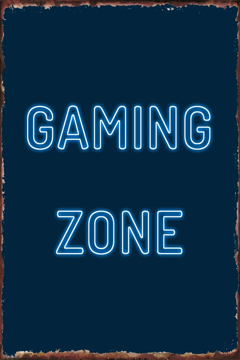 

GAMING ZONE Retro Vintage Metal Sign Tin Sign Tin Plates Wall Decor Room Decoration For Art Cafe Pub Home Club Man Cave