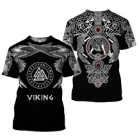 2021 new mens fashion t shirt 3d printing viking tattoo t shirt short sleeve clothing unisex nordic cosplay street clothing