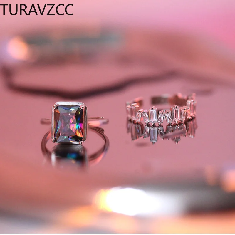 

Trendy Claws Design Silver Color Crystal Zircon Couple Rings For Women Female Wedding Jewelry Accessories Gift