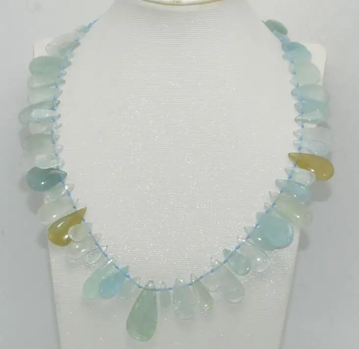 Aquamarine Натуральный хризопраз/Аквамарин нерегулярные плоские капли воды бусины 10 мм-30 мм-пожалуйста, не покупайте, если у вас есть строгий запрос размера - Цвет: Aquamarine