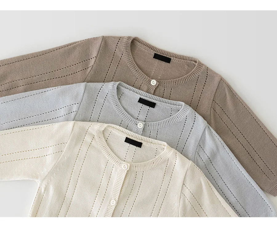 

Baby Boys Girls Clothes Sweater Tops Spring New Knitted Cardigan Tops Soft Cotton Round Neck Sweaters