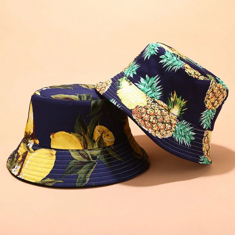 New Panama Bucket Hat Men Women Summer Fruit Banana Cap Print Yellow Bob Hip Hop Gorros Femme Sombrero | Аксессуары для одежды