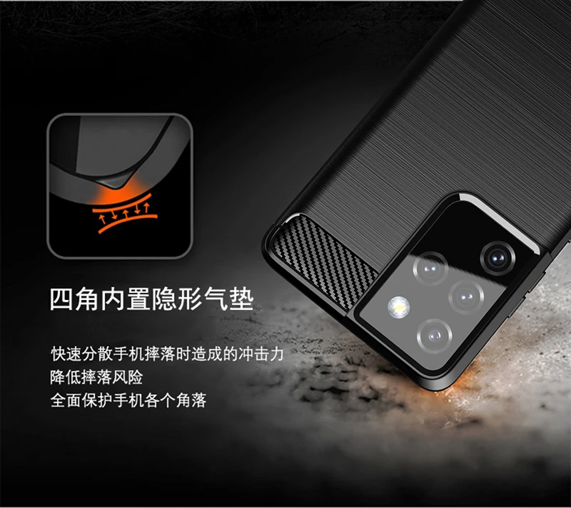 

For Samsung Galaxy S21 Ultra Case Rubber Silicone Carbon Fiber Cover For Samsung Galaxy S30 Ultra Case For Samsung S21 S30 Ultra