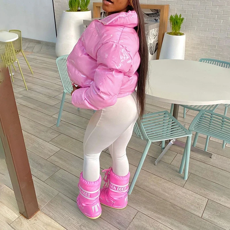 

Women's Fashion Solid Color Mirror Stand Collar Cardigan Duck Down Down Jacket