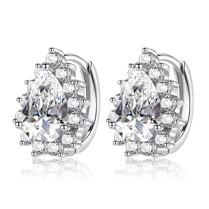Low Price Women Pear Cut Zircon Clip Earrings Fashion Jewelry Promotion CLE001 | Украшения и аксессуары