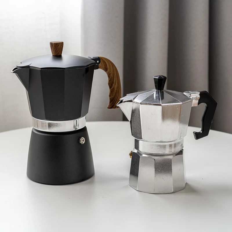 

Nordic Coffee Pots Moka Pot Vintage Luxury Coffee Kettle Simple Aluminum Pots Creative Fashion Kaffeetasse Kitchen Tools DJ60KH