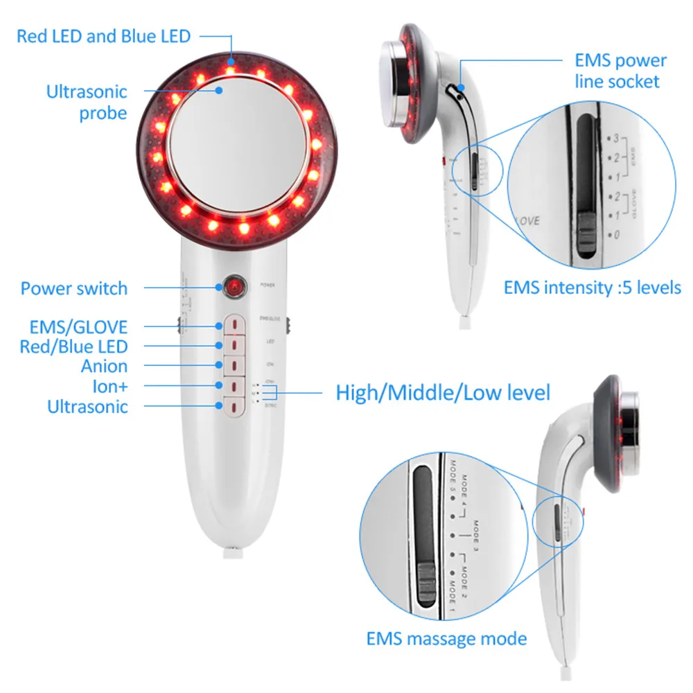 Аппарат для снижения веса 6 в 1 ультразвуковой кавитационный радиочастотный EMS