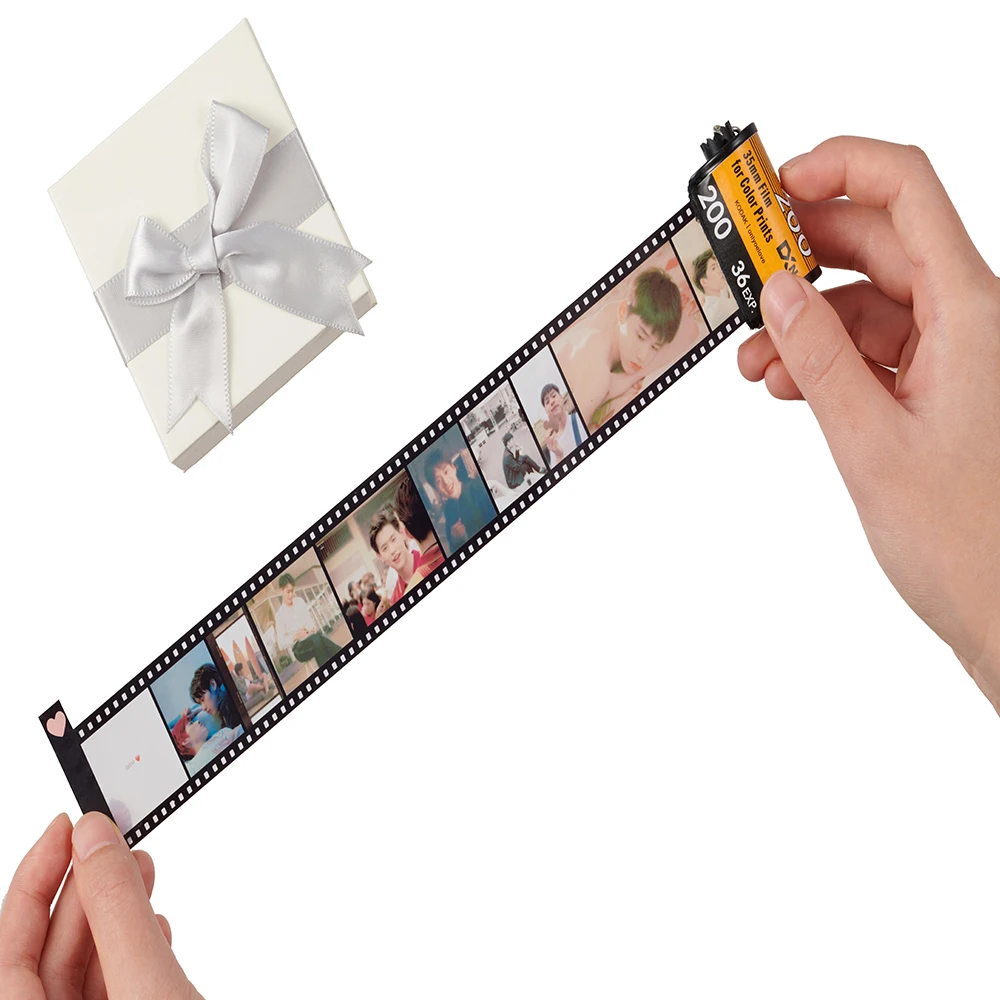 

Customized Memorial Keychain DIY Photo Albums Cover Film Roll Pendant Keyring Blanks Personalized Gift Baby Show Lovers Couple