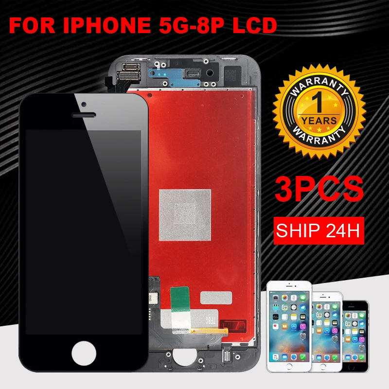 ЖК дисплей класса AAAA 3 шт./лот для iPhone 5 5S 5C SE 6 6P 6S 6SP 7 7P 8 8P сенсорный экран с