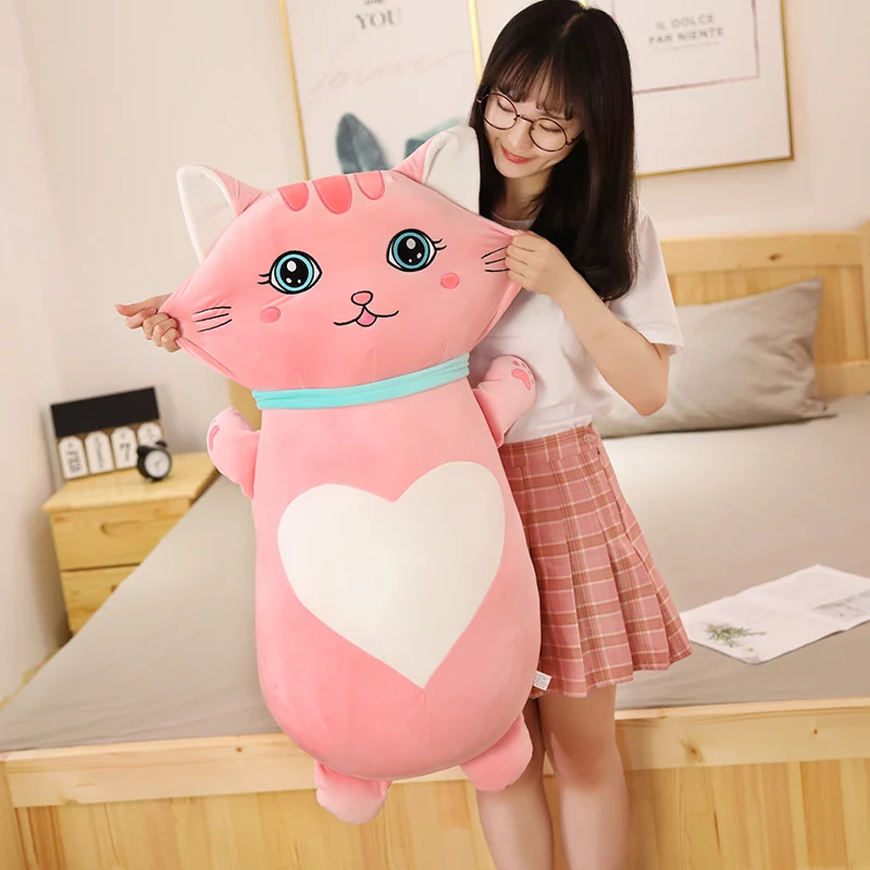 

50/70/90cm Cute Fluffy Cat Stuffed Animals Plush Toys Soft Doll Plush Doll Gift For New Year Holiday Sofa Cushion Bed Home Decor
