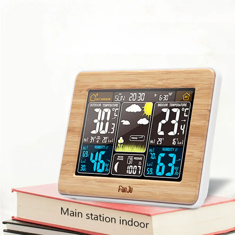 Professional Home Digital Alarm Clock Wireless Weather Station Indoor Outdoor Temperature Humidity Wall Barometer Sensor | Дом и сад
