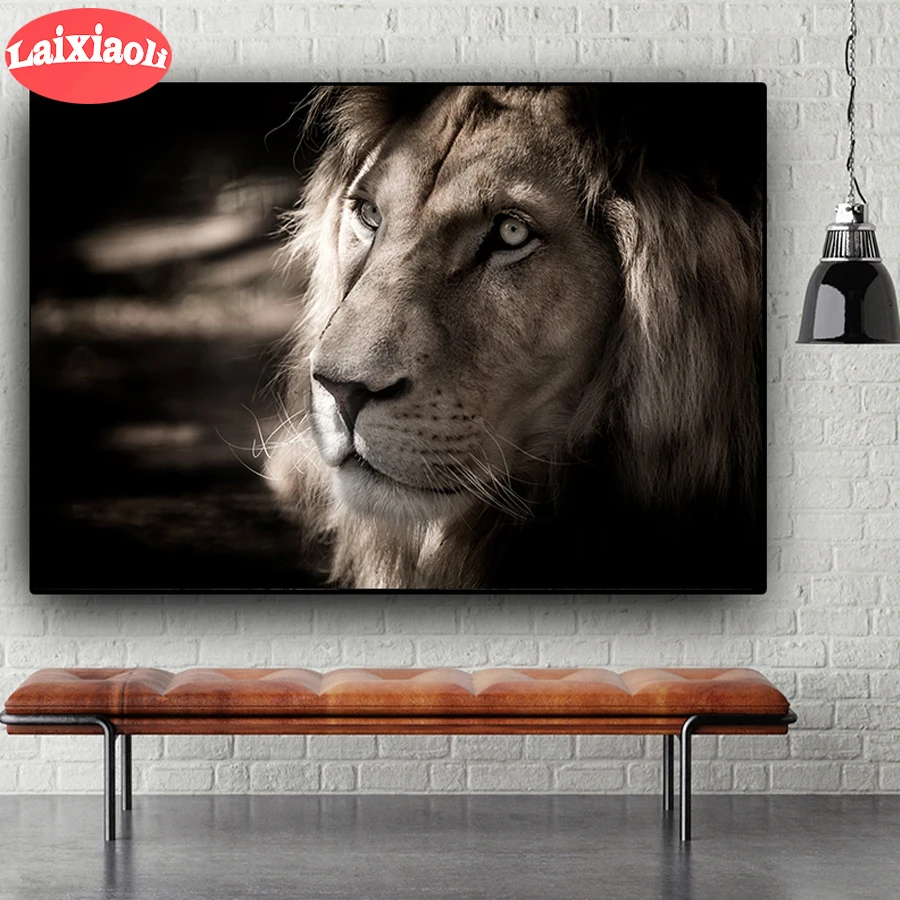 

Laixiaoli lion diamond painting,Cross Stitch,Lion,Diamond mosaic picture of Rhinestone Full square round Diamond Embroidery art