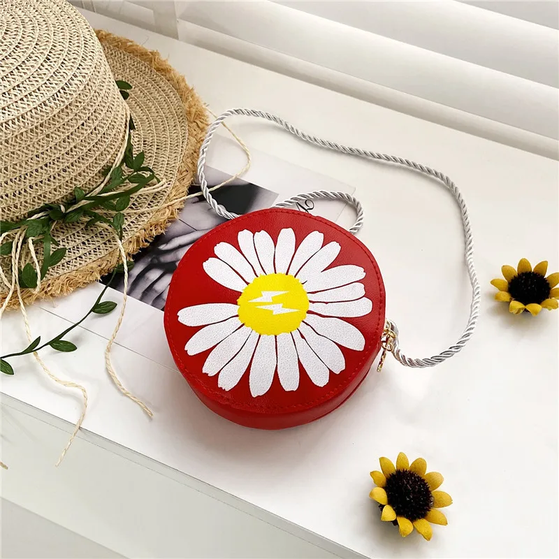 Lovely Daisy Flower Girls Baby Mini Shoulder Bag Kids Princess Accessories Handbags Children's Cute Cartoon Small Messenger Bags