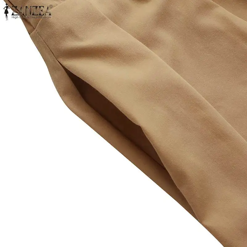 2021 Женская длинная юбка макси ZANZEA женские брюки для девочек эластичный пояс