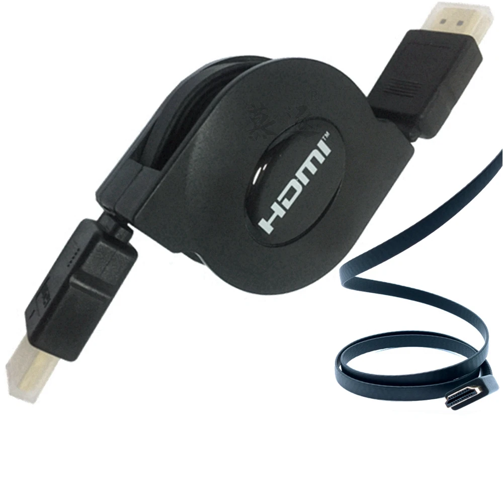 

1.5M Retractable Flexible HDMI-compatible Cable Male to Male V1.4 1080P Full HD 3D For HDTV 1m 1.8m