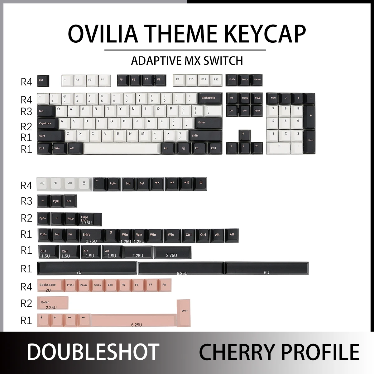 Колпачки для клавиатуры механические 160 клавиши Doubleshot Cherry Profile|Клавиатуры| |