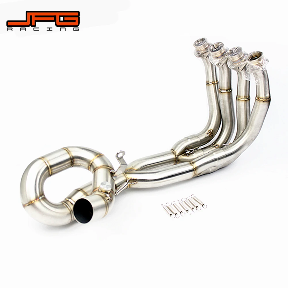 

The NEW 2018 Motorcycle Stainless Steel Tube Full System Exhaust Header Link Pipe For YAMAHA YZF R6 2006 2007 2008-2018