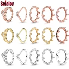 Seialoy, модные, новинка 2020, циркониевые кольца в виде короны для женщин и мужчин, парные, для вечеринок, стекируемые кольца, для пары, для свадьбы, помолвки, ювелирные изделия, подарок