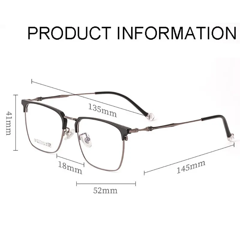 

Full Rim Titanium and Acetate Frame Glasses For Male and Feamle New Arrival Retro Business Style Myopia Eyewears