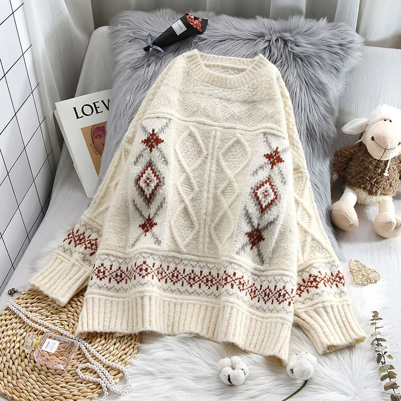 

Pullover Sweater Men Women Holiday Reindeer Snowflakes Sweater Pullover For Winter Sweaters Jumpers Funny Sweatshirt Cloths