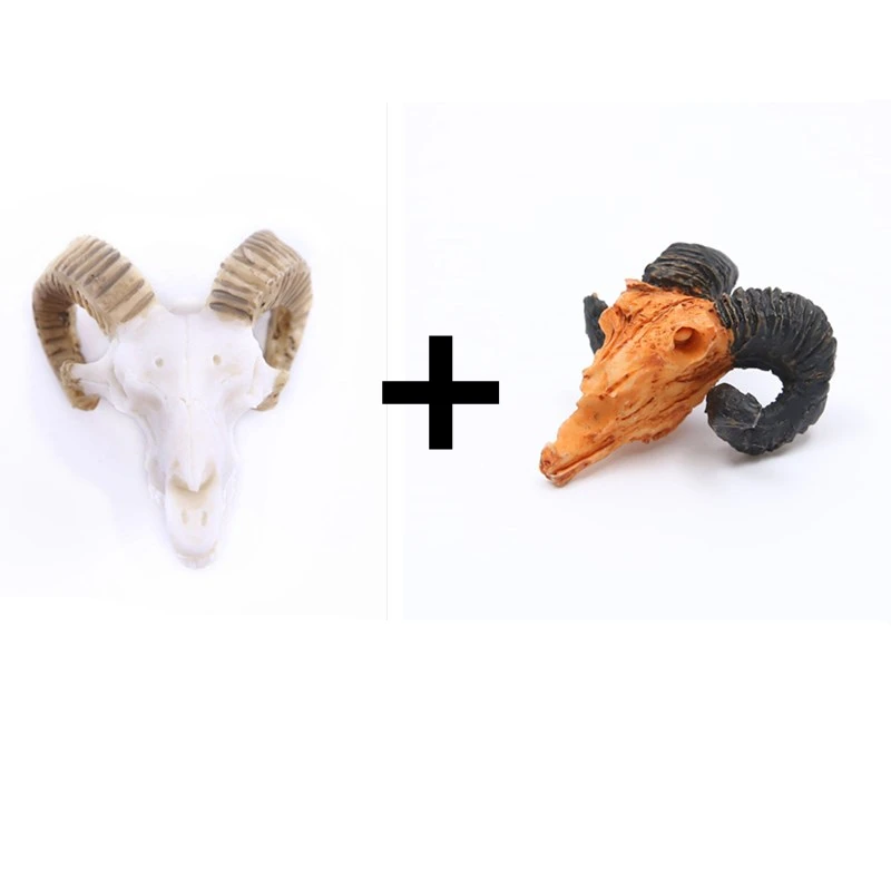 2 шт. Смола ремесло Аквариум Украшение череп козла статуи креативный бар