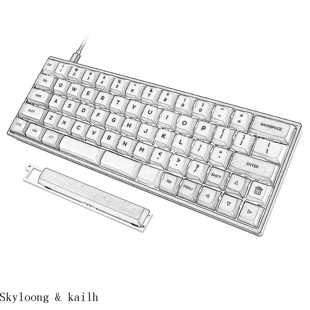 gk64x gk64 kailh silent red brown switch hot swappable switch Custom Mechanical Keyboard rgb switch leds type c split spacebar