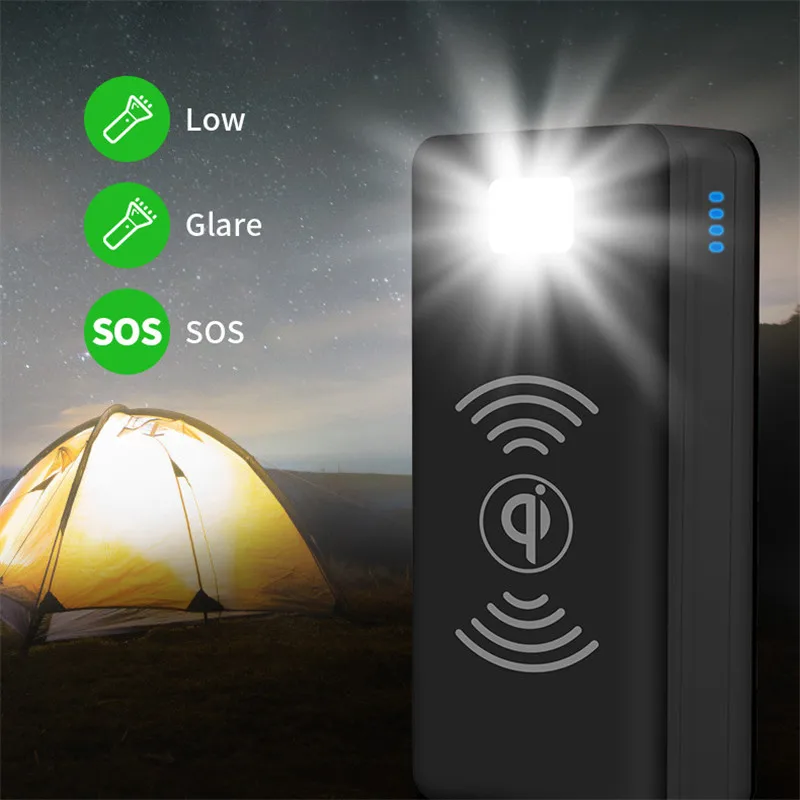 99000mah solar power bank wireless fast charging with sos led light portable charger external battery for xiaomi iphone samsung free global shipping