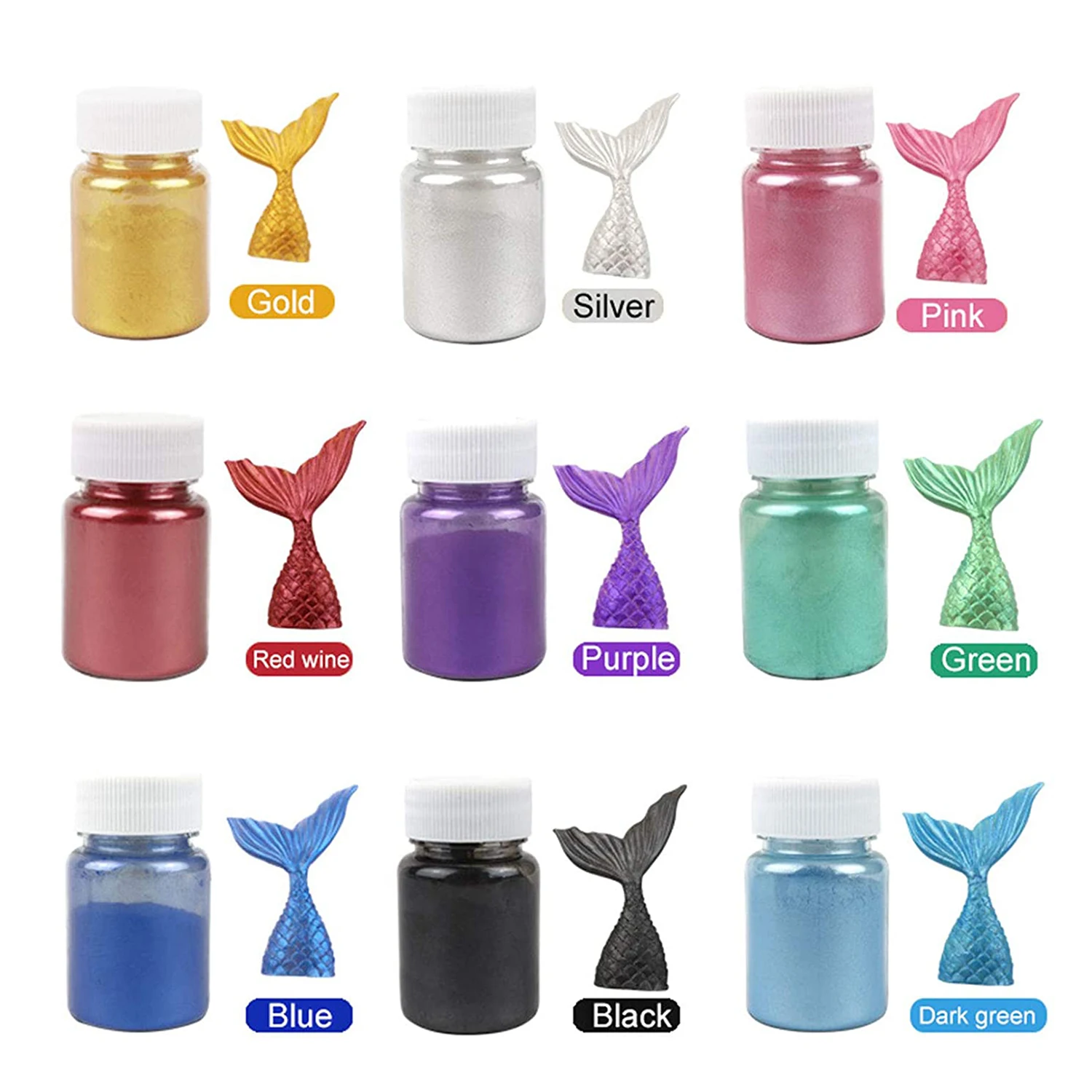 

Mica Powder Pearl powder Natural Powder Pigments Epoxy Resin Dye for DIY Slime, Adhesive Pigments, oil paint, Neil Art Etc. 10g