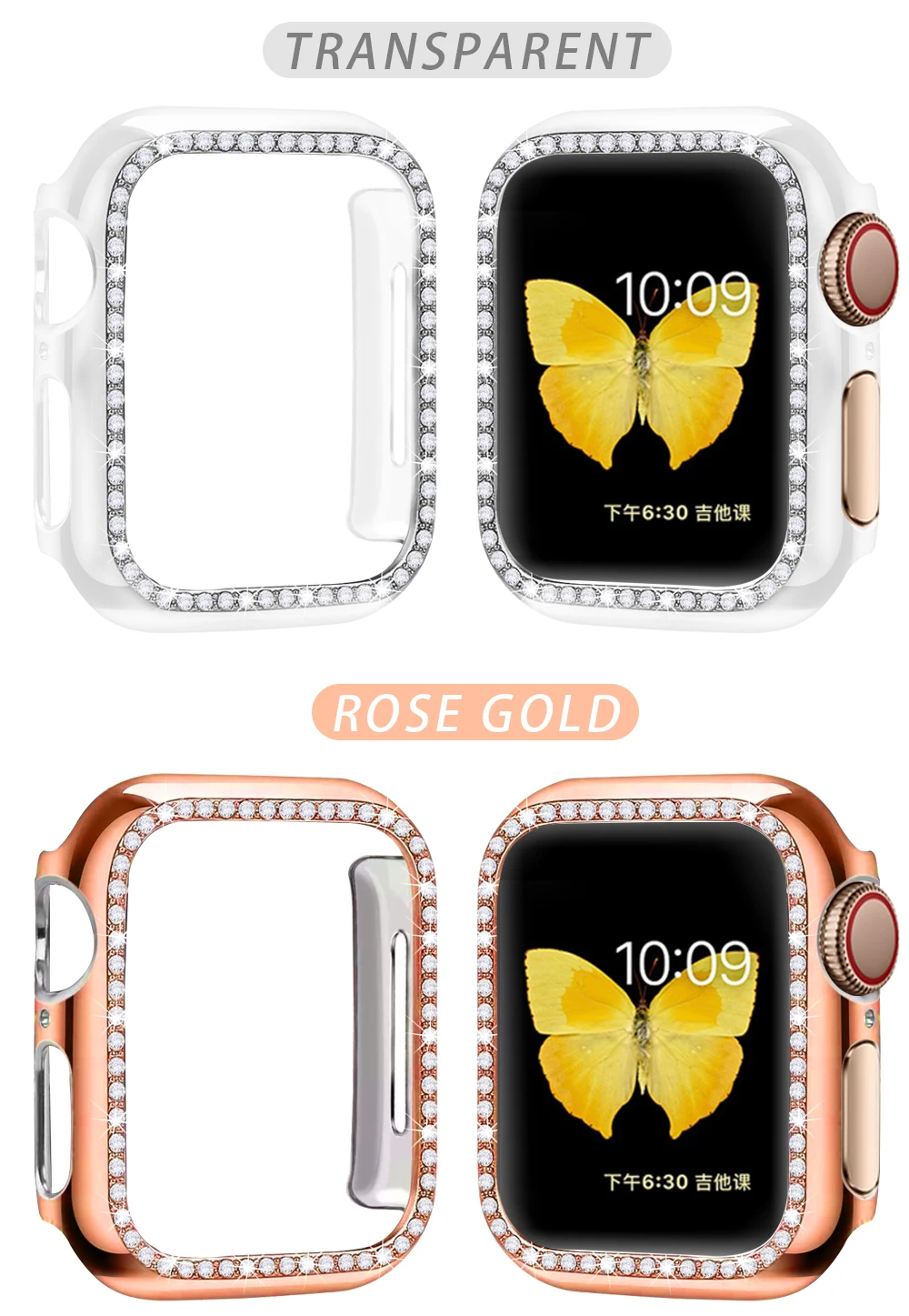 Чехол со стразами для Apple watch band 5 4 3 2 1 чехол крышка 44 мм 40 мм 42 мм 38 мм iwatch band Crystal защитный бампер