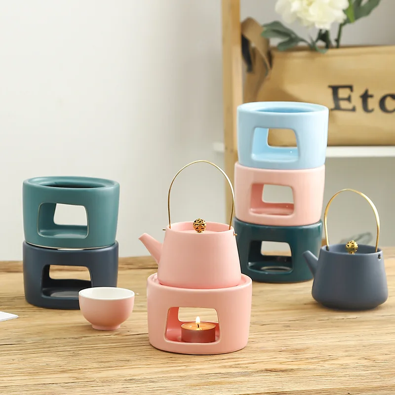 

Ceramic Outdoor Teapot Heating Base Japanese Style Candle Warmer Teapot Trivets Vintage Chauffe Plat Bougie Heater Candle JD50DZ
