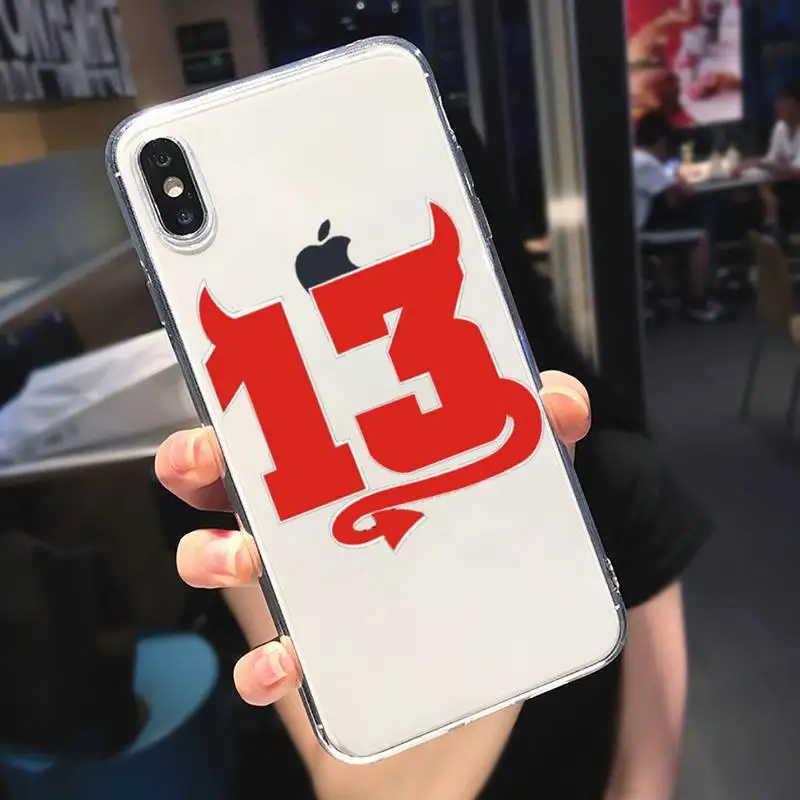 

Number 13 Lucky Multi Silicone Phone Case Transparent soft For iphone 5 5s 5c se 6 6s 7 8 11 12 plus mini x xs xr pro max