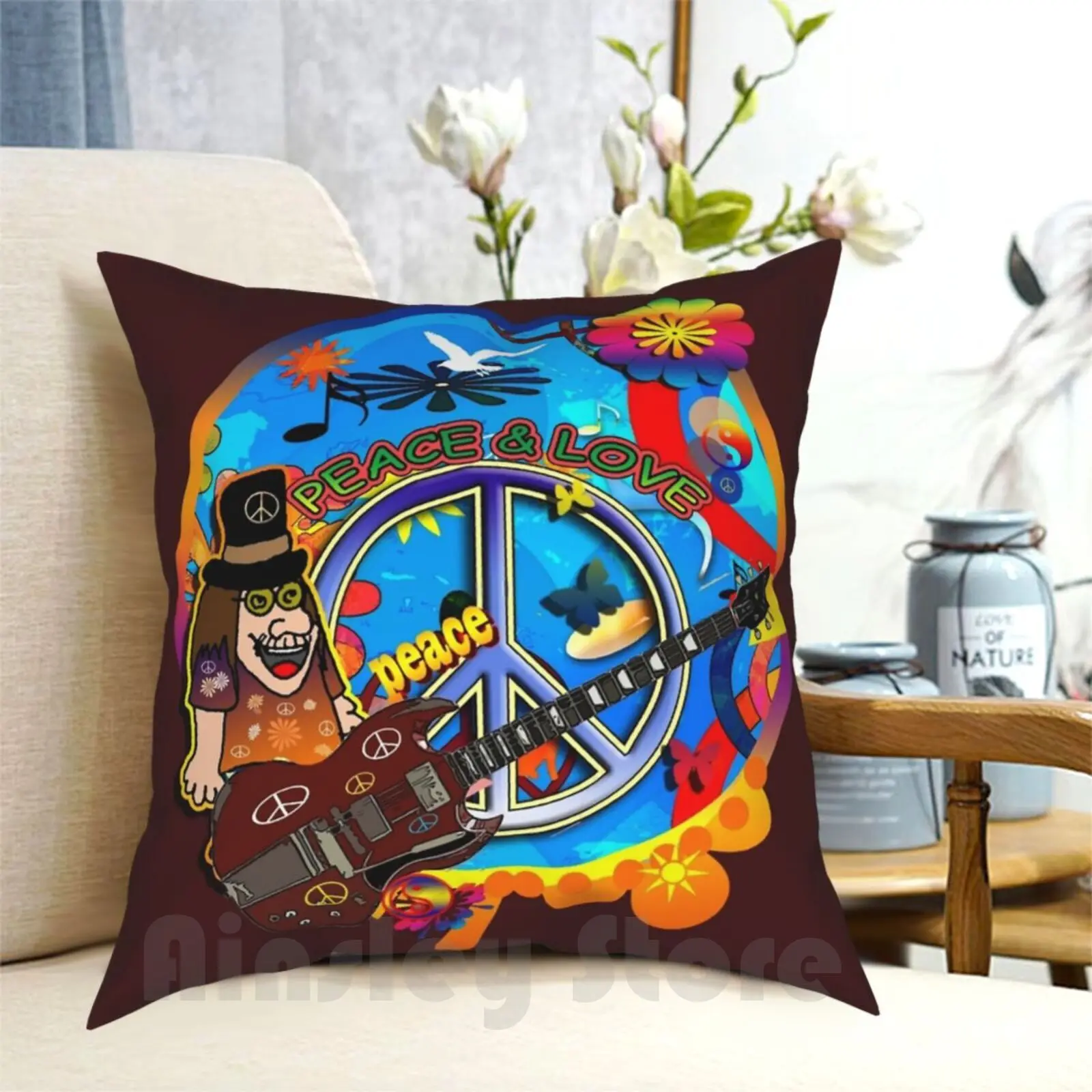 Хиппи Подушка Чехол с принтом домашняя мягкая подушка DIY крышка хиппи Peace Love а-ля