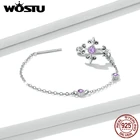 Женские винтажные сережки-клипсы WOSTU из стерлингового серебра 925 пробы с перекрещивающимися ушами S925, вечерние ювелирные украшения FNE579