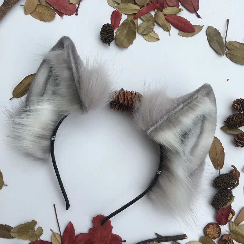 Обруч для волос с волчьими ушами повязка на голову аксессуары в стиле Лолиты