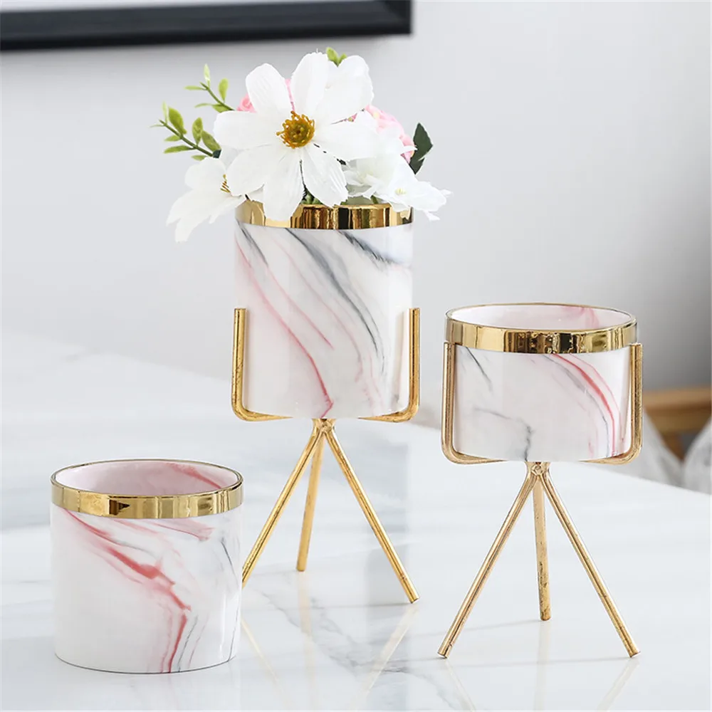 Скандинавские керамические ваза настольная плантатор красочные мраморные