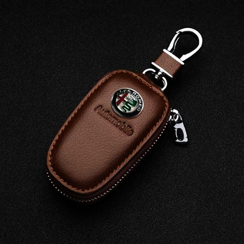 Кожаный чехол для автомобильных ключей кошелек Alfa Romeo Giulia 4C Spider 8C Alpha Juliet Stelvio164 с